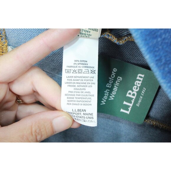 LL Bean Perfect Fit Pants Denim Straight Leg Stonewashed Size 1X Plus - Picture 10 of 11